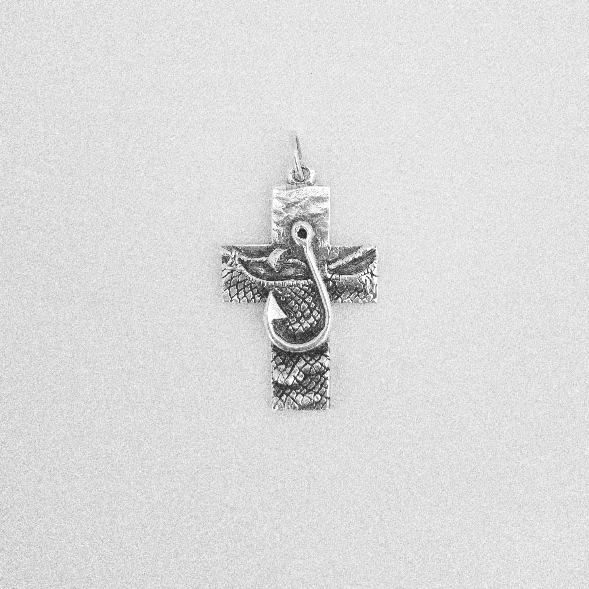 cross with fish hook FISHERMEN CROSS – Jack Hall Craftsman